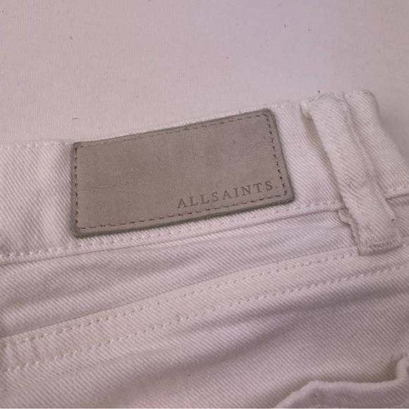AllSaints Rip White Denim Shorts Distressed Jean Shorts Women’s Size 24 - Picture 6 of 7